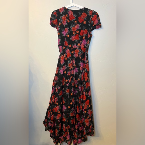 Patrons of Peace Floral Print Rose Maxi Wrap Dress - Picture 4 of 4